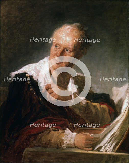 Denis Diderot, 18th century French man of letters and encyclopaedist, c1755-1784. Artist: Jean-Honore Fragonard