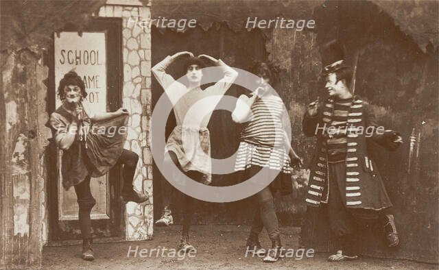 Amateur actors, some in drag, performing in the troupe "The Goods", 1918. Creator: Unknown.