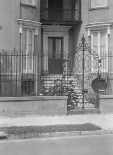 Gate and doorway of a multi-story house, [The James Simmons House, 37 Meeting Street]..., c1920-1926 Creator: Arnold Genthe.
