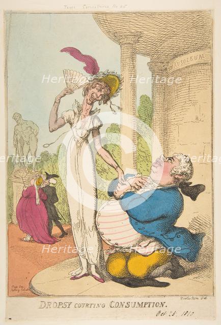 Dropsy Courting Consumption, October 25, 1810. Creator: Thomas Rowlandson.