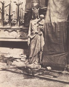 [Sculpture of Virgin and Child, Notre Dame, Paris], 1853-1854. Creator: Auguste Mestral.