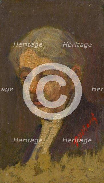 Portrait of an Old Man with Half-Closed Eyes, around 1930. Creator: Ludovit Pitthordt.
