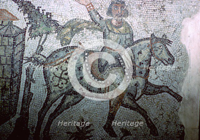 Mosaic of a Vandal on horseback, 5th century. Artist: Unknown
