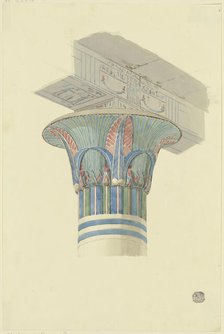Egyptian capital with architrave, 1829. Creator: Friedrich Maximilian Hessemer.