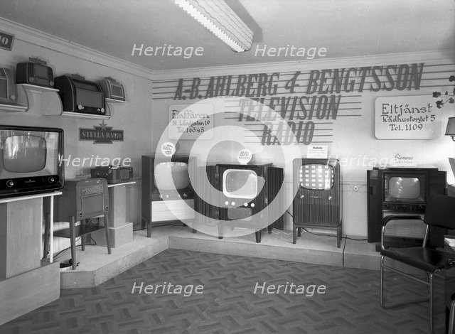 Exhibition of TV sets, Landskrona, Sweden, 1954. Artist: Unknown