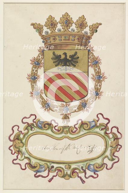 Coat of arms of Ottone Eurico del Caretto, Marquis of Savona, 1650-1699. Creator: Anon.