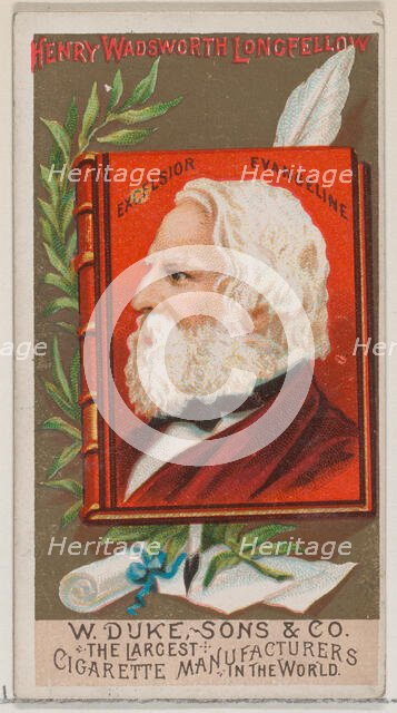 Henry Wadsworth Longfellow, from the series Great Americans (N76) for Duke brand cigarette..., 1888. Creator: Unknown.