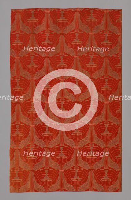 Mohnköpfe (Poppyheads) (Dress or Furnishing Fabric), Vienna, 1900. Creator: Johan Backhausen und Söhne.