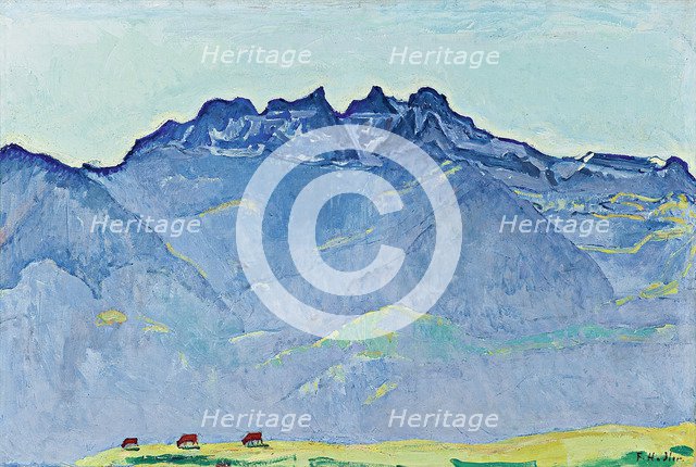 View of the Dents-du-Midi from Champéry. Artist: Hodler, Ferdinand (1853-1918)