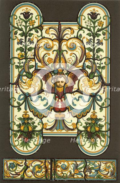 German Renaissance stained glass painting, (1898). Creator: Unknown.