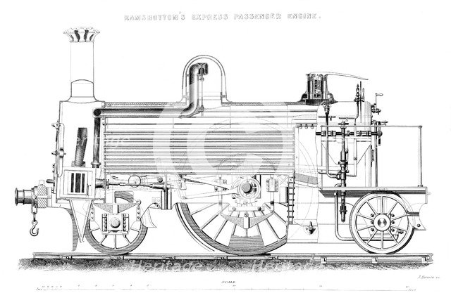 Ramsbottom's Express Passenger Engine, 1866. Artist: Unknown