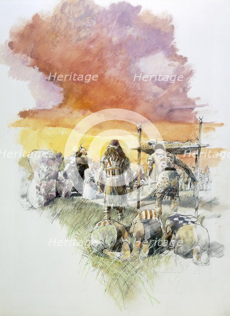 Stoney Littleton Long Barrow, c3500BC, (c1990-2010). Artist: Ivan Lapper.