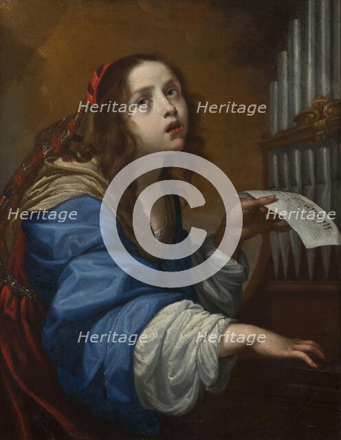 St Cecilia Playing the Organ, mid-17th-early 18th century. Creator: Onorio Marinari.
