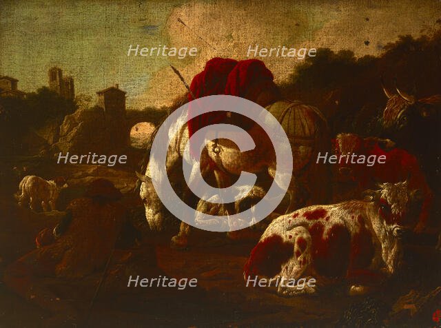 Saddled Horse and Cattle, 18th century. Creator: Unknown.