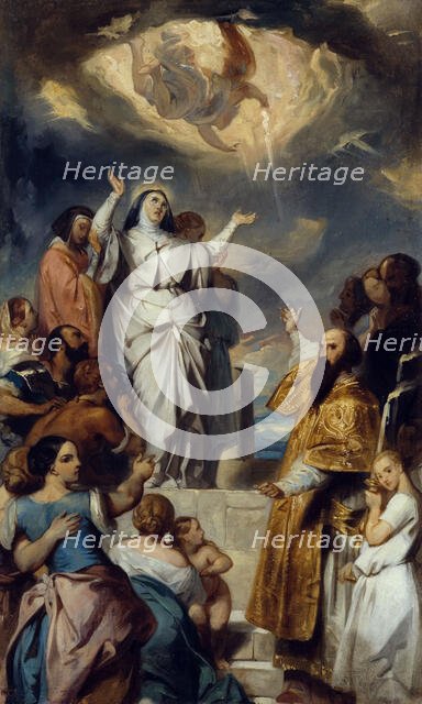 Esquisse pour l'église Notre-Dame-de-Lorette : Apothéose de sainte Geneviève, 1835. Creator: Eugene Deveria.