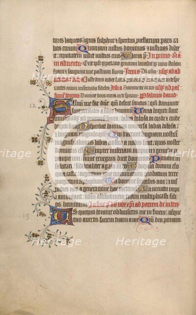 Decorated Text Page; Psalter, 1420-1430. Creator: Unknown.