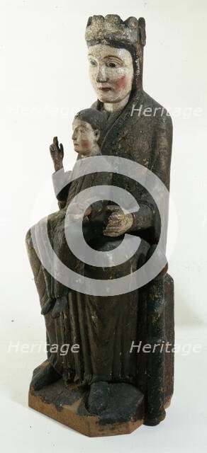 Virgin and Child from Gosol. Polychrome carving, 12th century. Creator: Unknown.