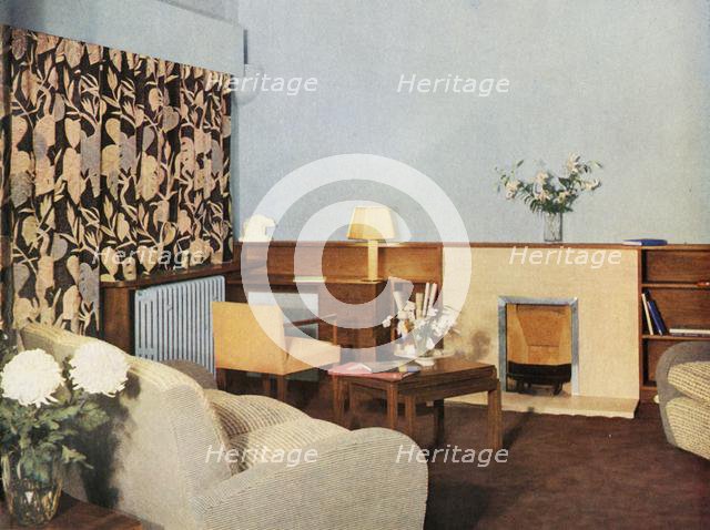 'Living-room in Miss Dinshaw's apartment, Stockleigh Hall, Regent's Park, Gordon Russell Ltd.', 1937 Creator: Unknown.
