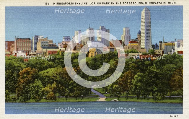 Minneapolis skyline, Minnesota, USA, 1935. Artist: Unknown