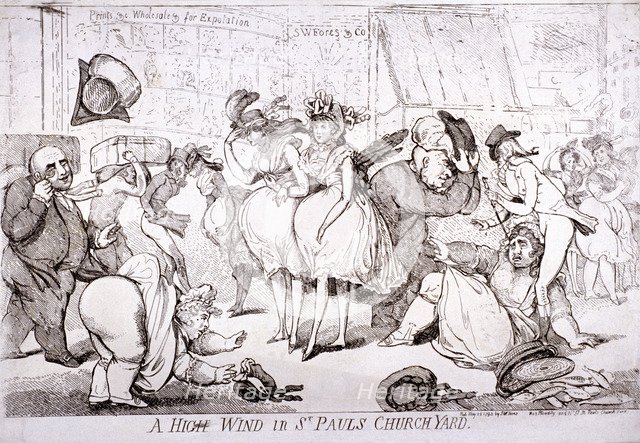 'A high wind in St Paul's Churchyard', London, 1793. Artist: SW Fores