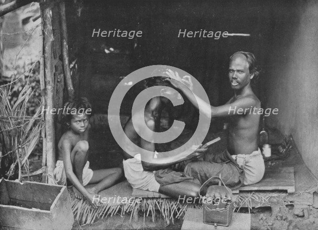 'A Ceylon Shave', c1890, (1910). Artist: Alfred William Amandus Plate.