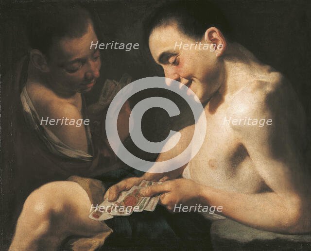 The Card Game, c 1750. Creator: Traversi; Gaspare (1732-1769).