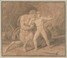 Chiron Teaching Achilles to Shoot with the Bow, after 1810. Creator: Bertel Thorvaldsen.