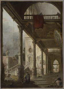 Perspective of a Colonnade Portico, 18th century. Creator: Unknown.