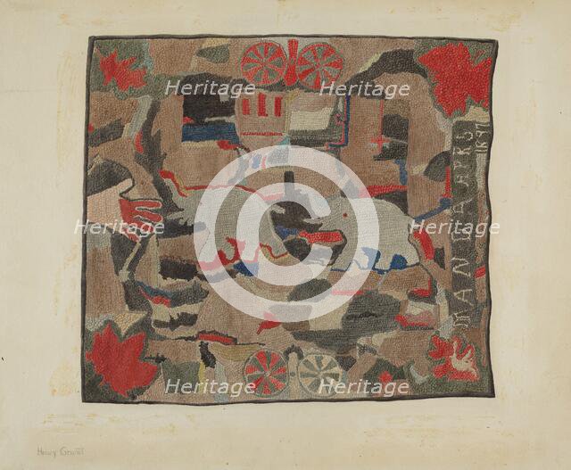 Hooked Rug, c. 1939. Creator: Henry Granet.