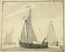 Three Sailboats, n.d. Creator: Willem van de Velde the Younger.