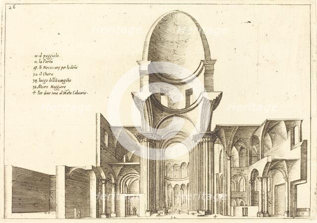 Cross-Section of a Church, 1619. Creator: Jacques Callot.