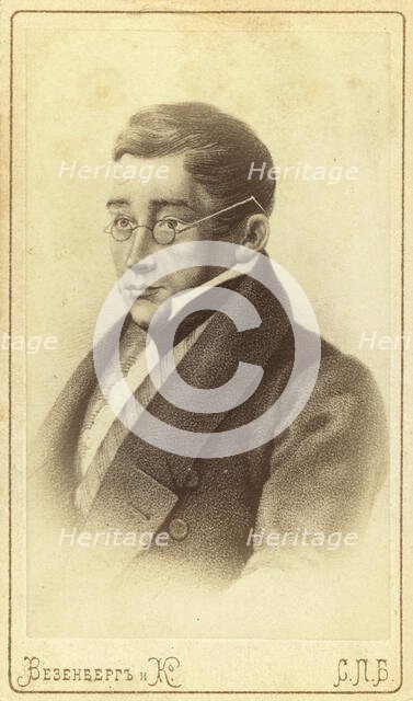 Aleksandr Sergeyevich Griboyedov, head-and-shoulders portrait, facing left, between 1880 and 1886. Creator: Unknown.