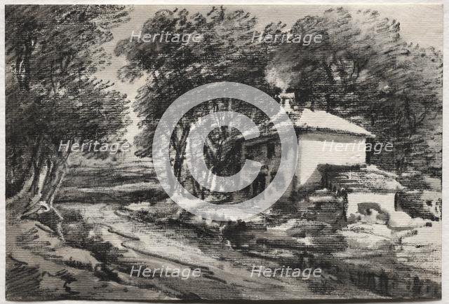 Landscape with Cottage (recto), c. 1820s. Creator: Thomas Monro (British, 1759-1833).