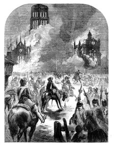 The burning of St Paul's Cathedral during the Great Fire of London, c1902. Artist: Unknown