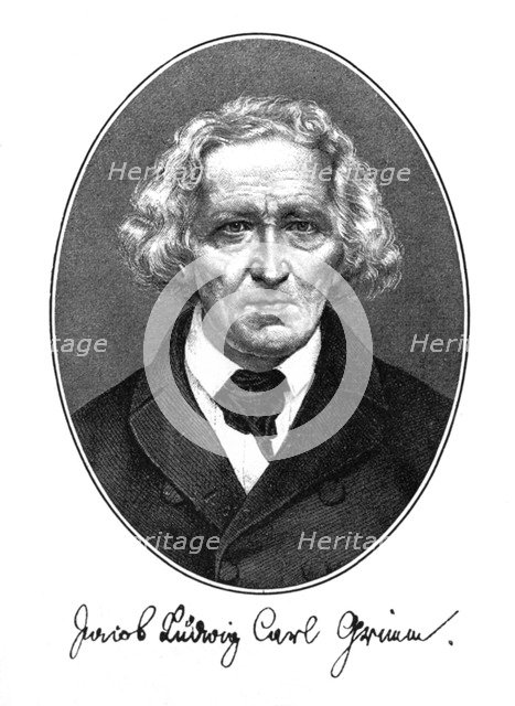 Jakob Ludwig Karl Grimm, German author, philologist and mythologist, 1887. Artist: Unknown