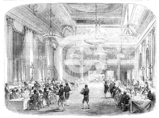 Grand Banquet to the Knights of St. Patrick, in Dublin Castle, 1857. Creator: Unknown.