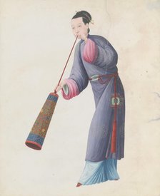 Watercolour of musician playing laba, late 18th century. Creator: Unknown.