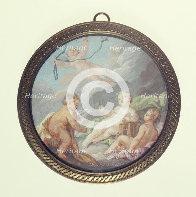 Cherubs with birds, c1850. Creator: Ecole Francaise.