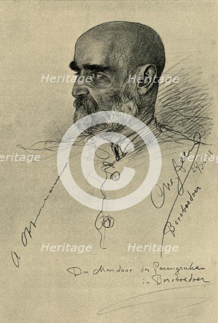 Portrait of a man, Borobudur Temple, Magelang, Java, 1898. Creator: Christian Wilhelm Allers.