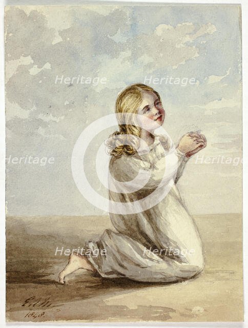 Child Praying, 1848. Creator: Elizabeth Murray.