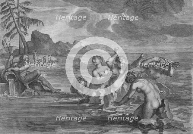 'The Cerastae changed into Bulls, & the Propoetides into Rocks', c1683.  Creator: Martin Bouche.