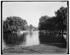 North end of lake in Public Garden, Boston, between 1890 and 1899. Creator: Unknown.