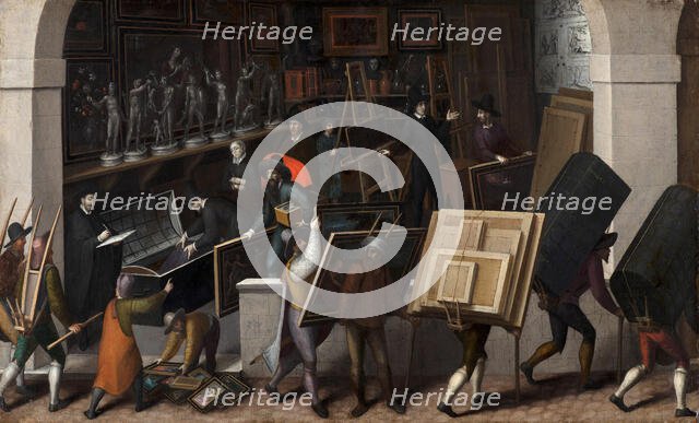 The Confiscation of the Contents of a Painter's Studio, ca 1590. Creator: Bunel, François, the Younger (1552-1599).