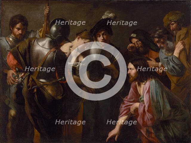 Christ and the Adulteress, about 1620s. Creator: Valentin de Boulogne.