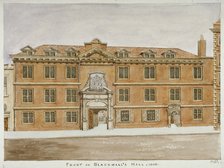 Front view of Blackwell Hall, City of London, 1806. Artist: Valentine Davis