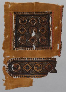 Fragment of a Tunic with Segmentum and Part of a Gammadion Border, 400s - 600s. Creator: Unknown.