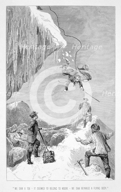 Mountaineering accident, 19th century. Artist: Unknown
