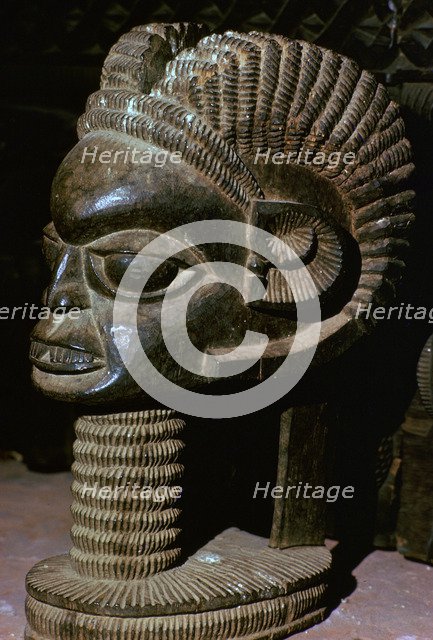 Horned head from the shrine of a King of Owo Artist: Unknown