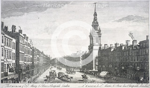 St Mary-le-Bow, London, 1757. Artist: Thomas Bowles