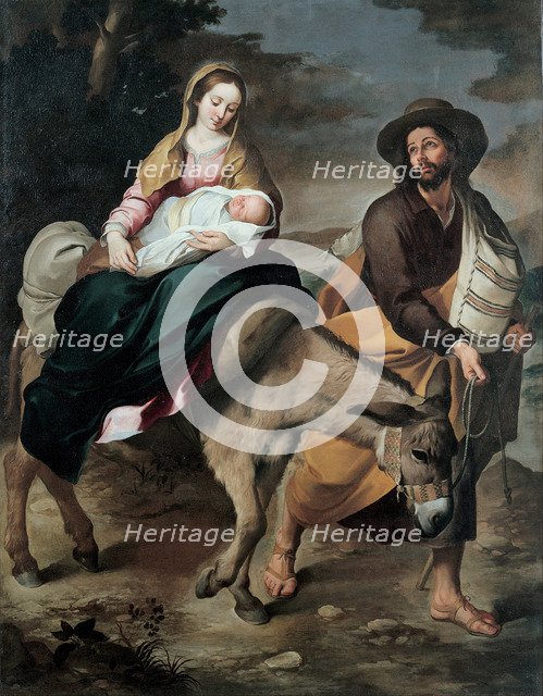 The Flight into Egypt, Between 1645 and 1649. Artist: Murillo, Bartolomé Estebàn (1617-1682)